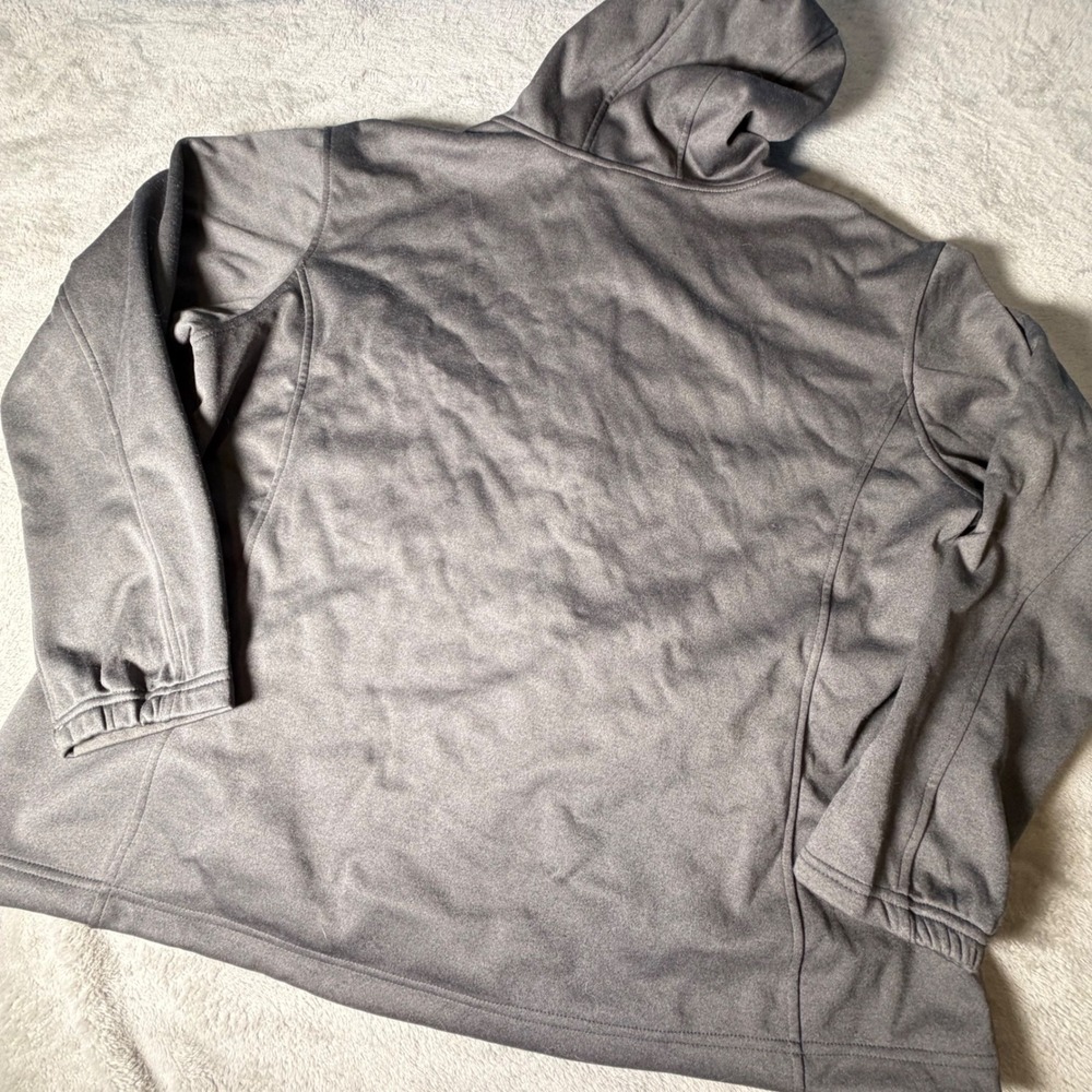 LIV Outdoor Mens 2X Gray Full Zip Hooded Softshell Jacket Fleece Lined Hiking